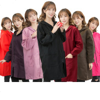 韩版时尚厨房围裙男女防水防油工作服护衣成人罩衣家用拉链围腰