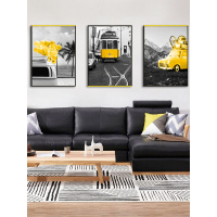 三联现代装饰画北欧风格客厅沙玄关壁画简约卧室小清新挂画温馨