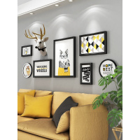 北欧风格鹿头装饰画墙画客厅墙面沙背景墙现代简约壁画餐厅挂画