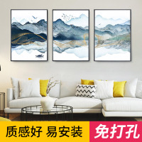 客厅装饰画沙背景墙茶室挂画现代简约民宿床头画山水墨画