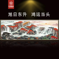 山水画风水靠山国画客厅装饰画沙背景墙挂画壁画鸿运当头