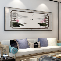 水墨画挂画家庭客厅装饰画沙背景墙新中式山水画中国风禅意壁画