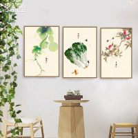 现代简约餐厅装饰画新中式蔬菜厨房挂画客厅工笔温馨民俗古风挂画