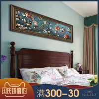 美式装饰画床头画壁画客厅油画卧室挂画欧式墙画房间横幅温馨花鸟