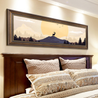 美式装饰画床头画客厅壁画卧室复古挂画欧式墙画房间油画横幅温馨