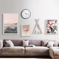 北欧风格装饰画客厅沙背景墙画现代简约火烈鸟ins挂画餐厅壁画