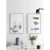 仟象映画 创意北欧餐厅装饰画 客厅挂画现代卧室墙面装饰卡通壁画