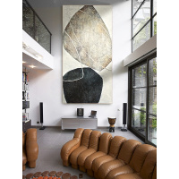 仟象映画 客厅抽象装饰画 现代简约玄关挂画 沙背景墙大气壁画