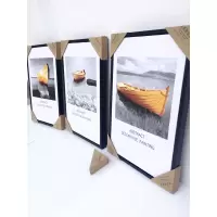 北欧风格装饰现代客厅三联画沙墙挂画卧室黑框素雅品质布艺壁画