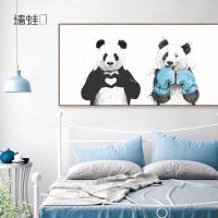 墙蛙北欧卧室壁画床头挂画现代简约客厅装饰画温馨沙背景墙