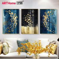 艺居 新中式客厅装饰画后现代简约大气抽象卧室墙画艺晶挂画