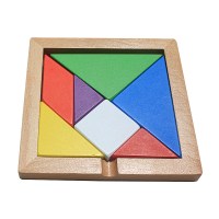 儿童七巧板小学生一二年级教具套装幼儿园1-3-6岁大号智力拼图朗原玩具 [标准加厚]榉木七巧板(约14*14cm)