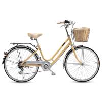 自行车女式24寸变速淑女轻便城市成人男通勤复古单车