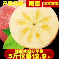 产地直发新鲜苹果脆甜多汁冰糖心苹果5斤装拍2件发带箱10斤左右