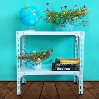 角钢货架多层置物架储物架家用自由组合收纳架展示架超市货架架子 高50cm两层 加厚长120cm宽40c