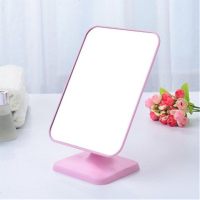 欧式爱心双面化妆镜便携台式梳妆镜宿舍美妆镜子高清公主镜 [粉色台式]单面镜子(送梳子)