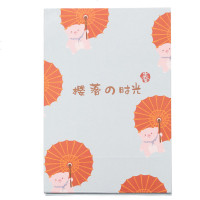 日系可爱少女收纳整理桌面化妆镜加厚化妆品收纳盒单面镜折叠镜子 好多打伞的猪