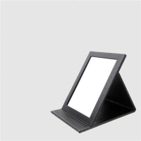 喜庆台式折叠镜子大号便携女孩翻盖式立式厕所特大男生粉色迷你 黑鳄小号