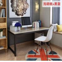[顺丰德邦]简易书桌电脑桌台式办公桌写字桌学习桌子电脑桌 浅胡桃色+黑腿 长100宽60高75