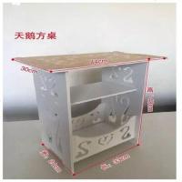 小圆桌圆形咖啡桌客厅沙发边几茶几欧式阳台方桌杂志收纳小桌子 新款天鹅方桌(送桌布+螺丝刀) 组装