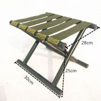 折叠凳子马扎户外加厚靠背钓鱼椅小凳子家用折叠椅便携板凳马扎 小小号军绿色