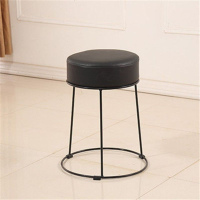 北欧凳子椅子家用餐桌凳茶几凳布艺凳小圆凳子折叠凳板凳矮凳子 黑色 坐高[45cm]
