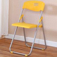 靠背椅折叠餐椅培训椅办公椅电脑椅凳子会议家用椅子宿舍椅休闲椅 加强款黄色