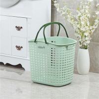 日式塑料脏衣篮洗衣篮脏衣服收纳筐脏衣桶脏衣收纳篮大号脏衣篓桶 单个绿色