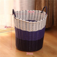 纳匡脏衣篮脏衣篮内衣收纳框筐藤编衣箱蓝子编织竹篮脏衣桶衣服收 大号紫色
