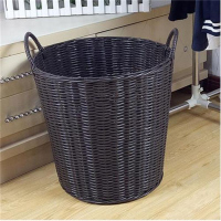 纳匡脏衣篮脏衣篮内衣收纳框筐藤编衣箱蓝子编织竹篮脏衣桶衣服收 特大号纯棕色