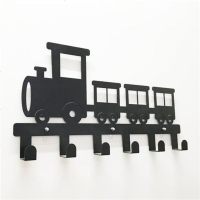免打孔挂衣钩创意强力粘墙壁挂衣架衣帽架卡通装饰挂钩置物架排钩 火车款