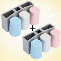 多规格牙刷架子洗漱套装带杯子壁挂式免打孔无痕粘贴挂钩漱口杯座 [3+3]牙刷架套装