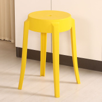 家用塑料凳子创意椅子板凳加厚圆凳成人高凳经济型简约现代餐桌凳 黄色查尔斯 两把起拍谢谢 此为一把价