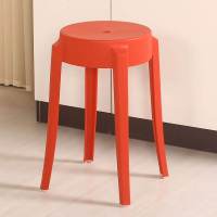 家用塑料凳子创意椅子板凳加厚圆凳成人高凳经济型简约现代餐桌凳 红色查尔斯 两把起拍谢谢 此为一把价