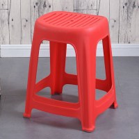 塑料凳子家用时尚创意椅子加厚凳子板凳塑料成人板凳高方凳餐桌凳 47cm高凳红 4个