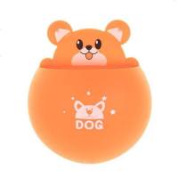 创意卡通收纳吸盘式牙刷置物架可爱卡通牙刷架吸壁式免打孔浴室 小狗-橙色