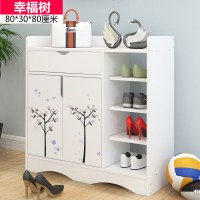鞋柜多功能简约现代厅柜简易玄关鞋柜隔断柜欧式鞋架储物 80厘米长带抽屉幸福树