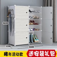 鞋架子简易多层鞋柜家用实木头家具口鞋柜收纳架防尘柜子储物柜 双排5层靴柜