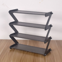 鞋架多层简易家用防尘组装经济型宿舍寝室布艺鞋柜小鞋架子收纳柜 Z型四层无纺布 深灰