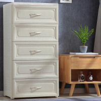 欧式大号抽屉式收纳柜储物柜塑料整理柜儿童宝宝衣柜收纳箱鞋柜子 欧式纯卡其纯大抽 三层