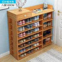 多层仿实木鞋架子简易家用木质口收纳鞋柜防尘放鞋架玄关厅柜 红叶枫木色 5层60CM宽