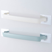 毛巾架免打孔挂毛巾拖鞋架子卫生间置物架墙上挂钩浴室鞋架收纳架 白色+浅蓝[2个装] 中号