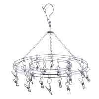 不锈钢衣架夹子多功能晾衣架多夹子晾晒架防风袜子儿童内衣衣架子