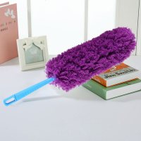 打扫除灰尘鸡毛掸子家用可伸缩除尘家务清洁汽车用除尘不掉毛 紫色单个（不带杆）