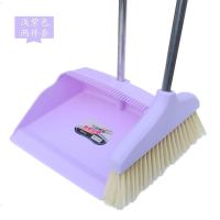 扫把簸箕套装家用组合软毛扫帚刮水器地刮卫生间扫地单个扫帚加厚 加厚（方壳款紫色）两件套