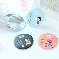 高清单面台式化妆镜多彩大号方形梳妆镜折叠便携式公主镜美容镜子 2个小圆镜