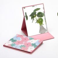 【送小圆镜】镜子化妆镜折叠镜子便携式小圆镜 绿色树叶（小）