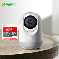 360智能摄像机 云台标准版+16G卡 1080P高清全景环视网络摄像头红外夜视家用远程遥控
