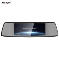 vieruodis7寸触屏后视镜行车记录仪 前后双镜头无光夜视倒车影像停车监控