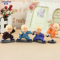 享动汽车摆件四不和尚车用卡通玩偶小沙弥摆件汽车内饰用品树脂工艺品 打拳和尚